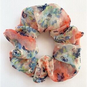 Floral Spring Scrunchies Upcycled Handmade Sustainable No Waste Hair Accessories
